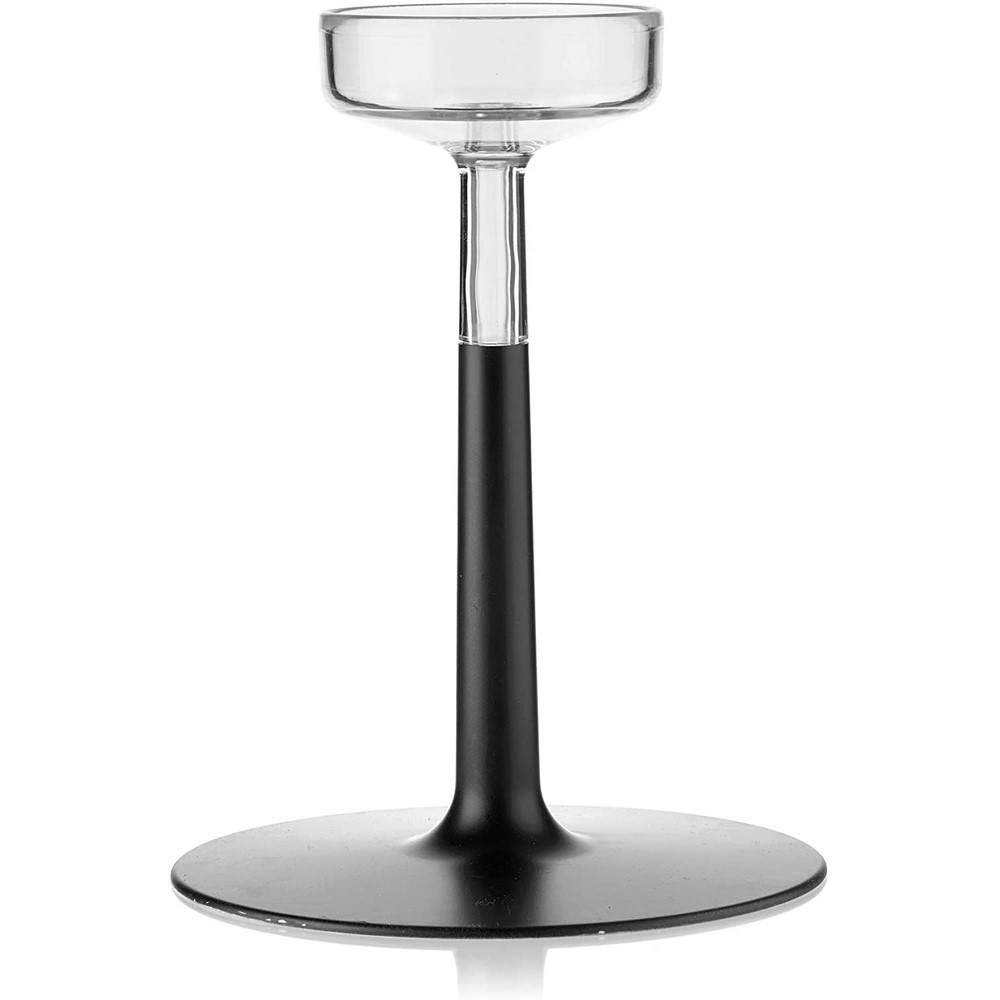 Guzzini Cooking Set Non-Stick Ladles with Base, 19 x h35 cm, Black and Chrome Guzzini